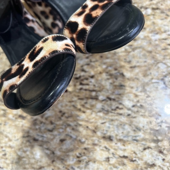 Joie Lakin Fur Slingback Block Heel Sandals In Snow Leopard 40 - Picture 8 of 10